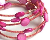Memory Wire in Fushia Mother of Pearl