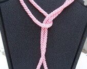 Extra Long Hand Beaded Pink Necklace