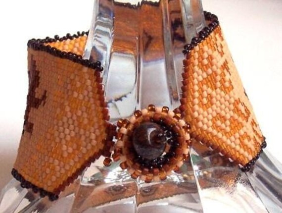 Bracelet Peyote, Plus Size Bracelet,  Handbeaded Kokopelli