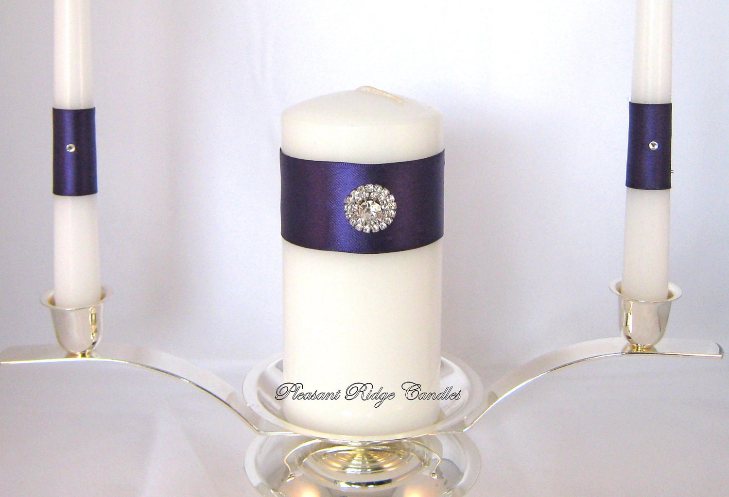 Unity Candle Purple Bling Royal Wedding Rhinestone Choice