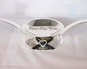 Unity Candle Holder Bling Heart Rhinestone Wedding Color Choice