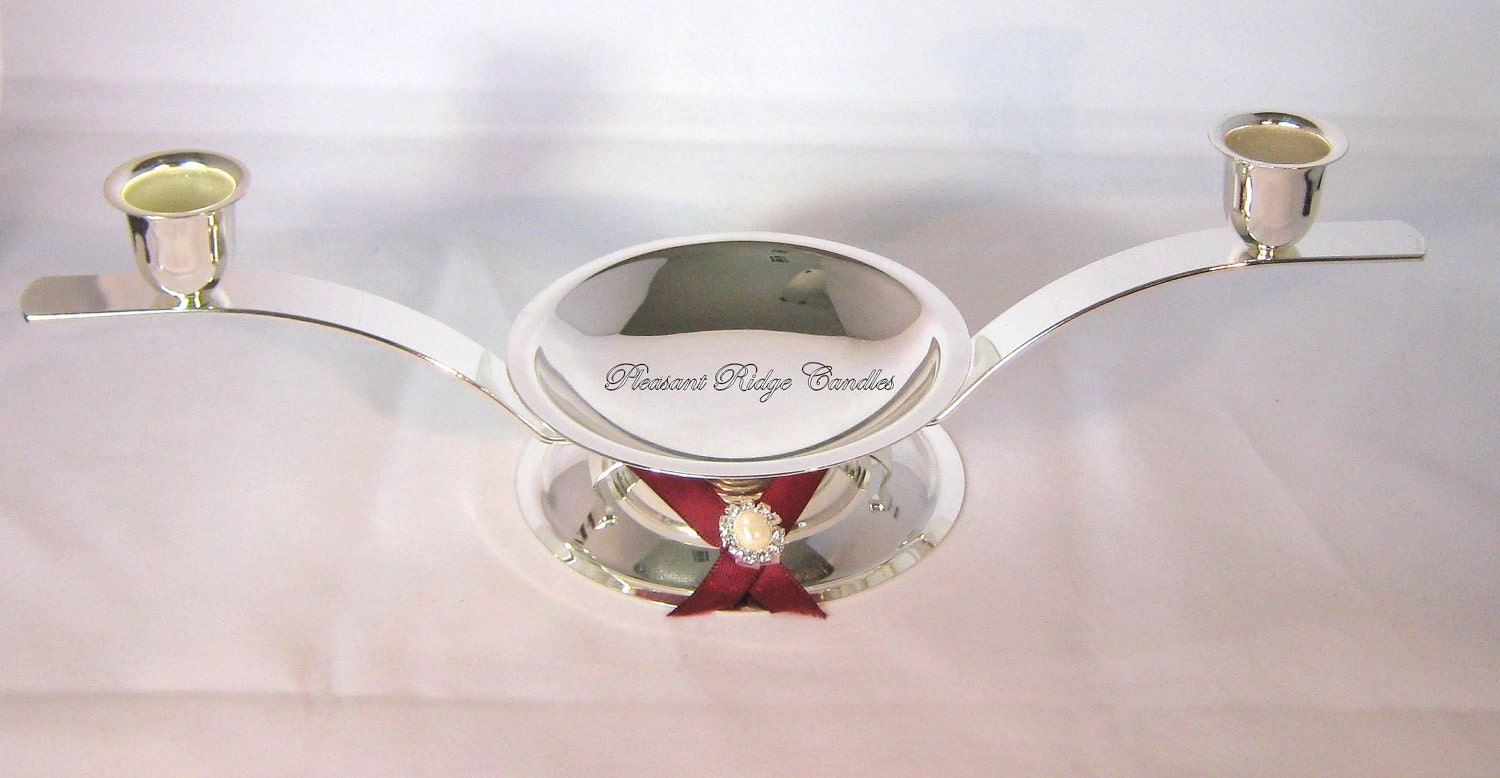 Unity Candle Holder Bling Wedding Pearl Rhinestone Color Choice