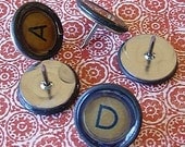 DANCE in tan - Faux typewriter key thumbtacks
