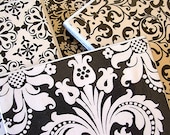Coasters / Black and White Damask