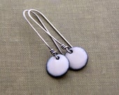 Glass Enamel Dangle Earrings in Ivory