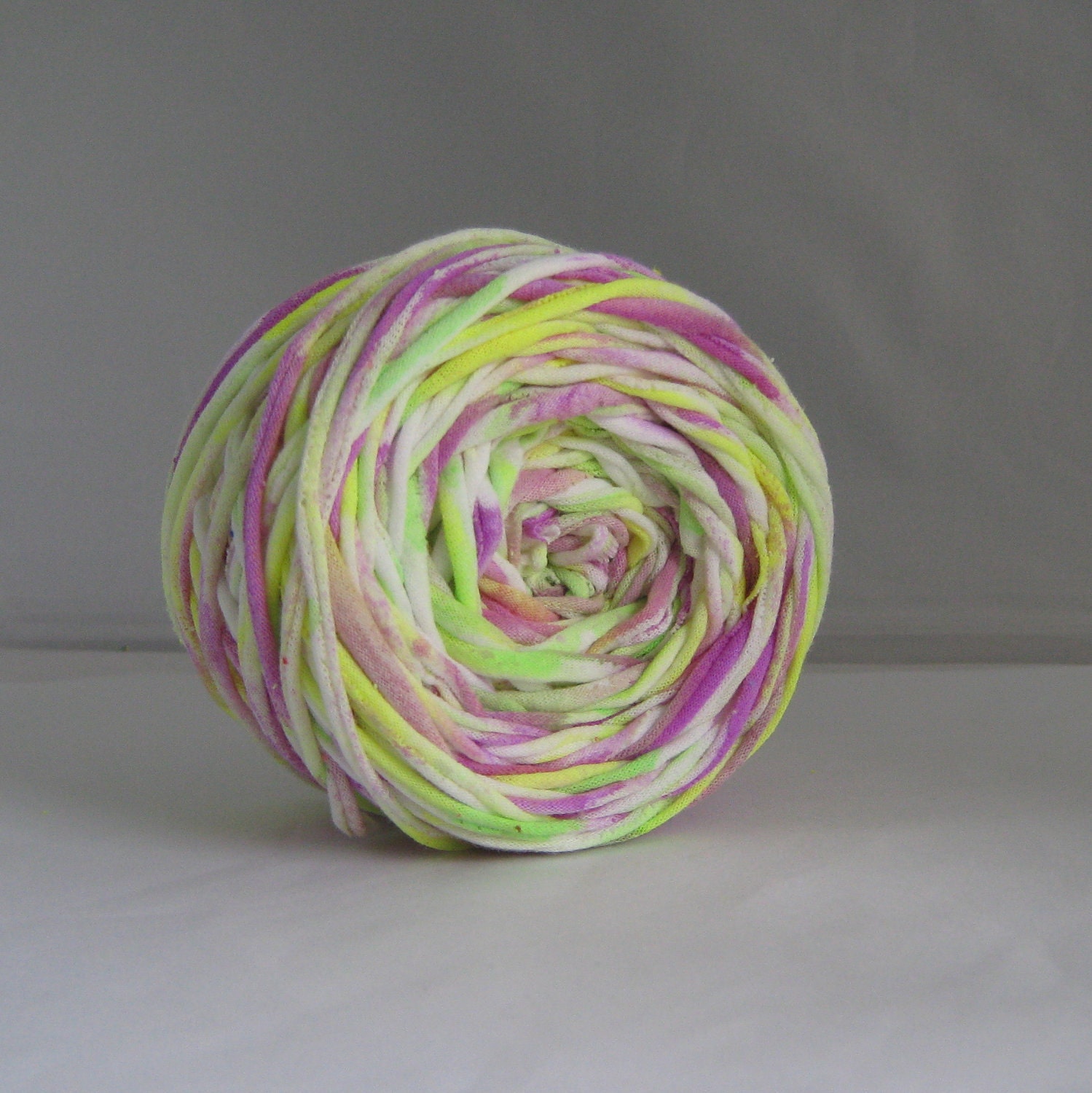 Hand Dyed T Shirt Yarn- Multi Fluorescent 50 Yards