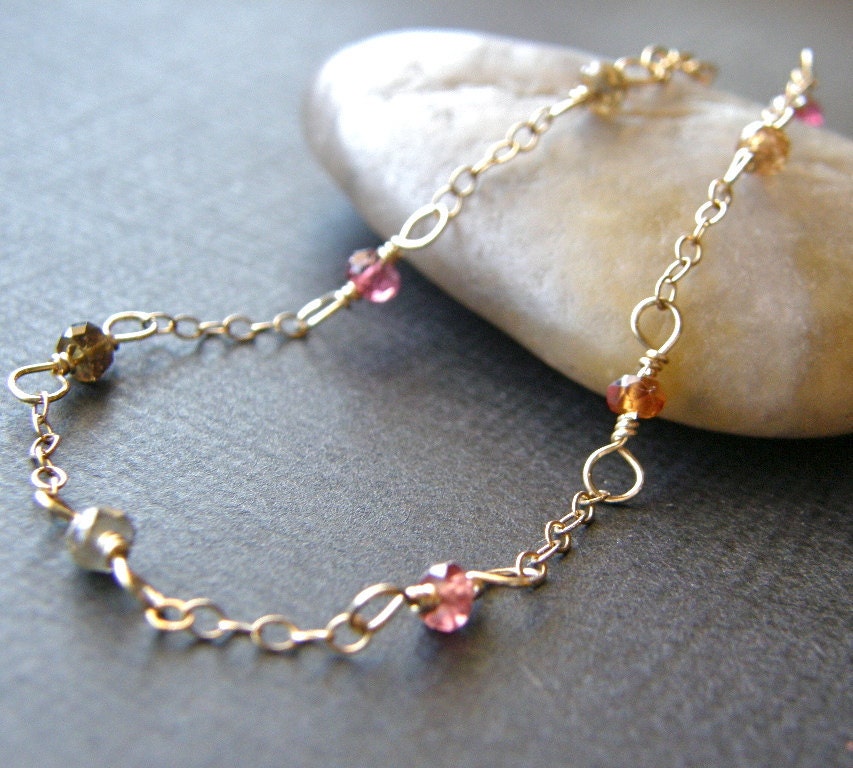 Tundra Sapphire Bracelet, Dainty Gold Chain Bracelet, Simple Gold Bracelet, Minimalist Bracelet