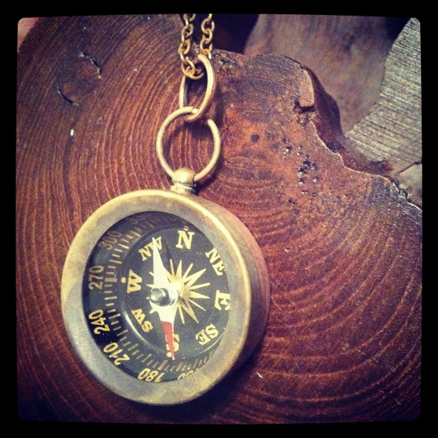 Antiqued Compas Necklace