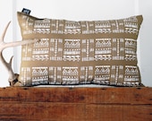 Giza Pillow  -  Hand Printed Pillow- Modern Print - 13x19 - by Bark Decor