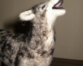 Needle Felted Wolf Sculpture: Custom OOAK