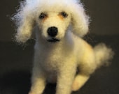 Needle Felted Custom Dog Portrait: OOAK Sculpture, Poodle