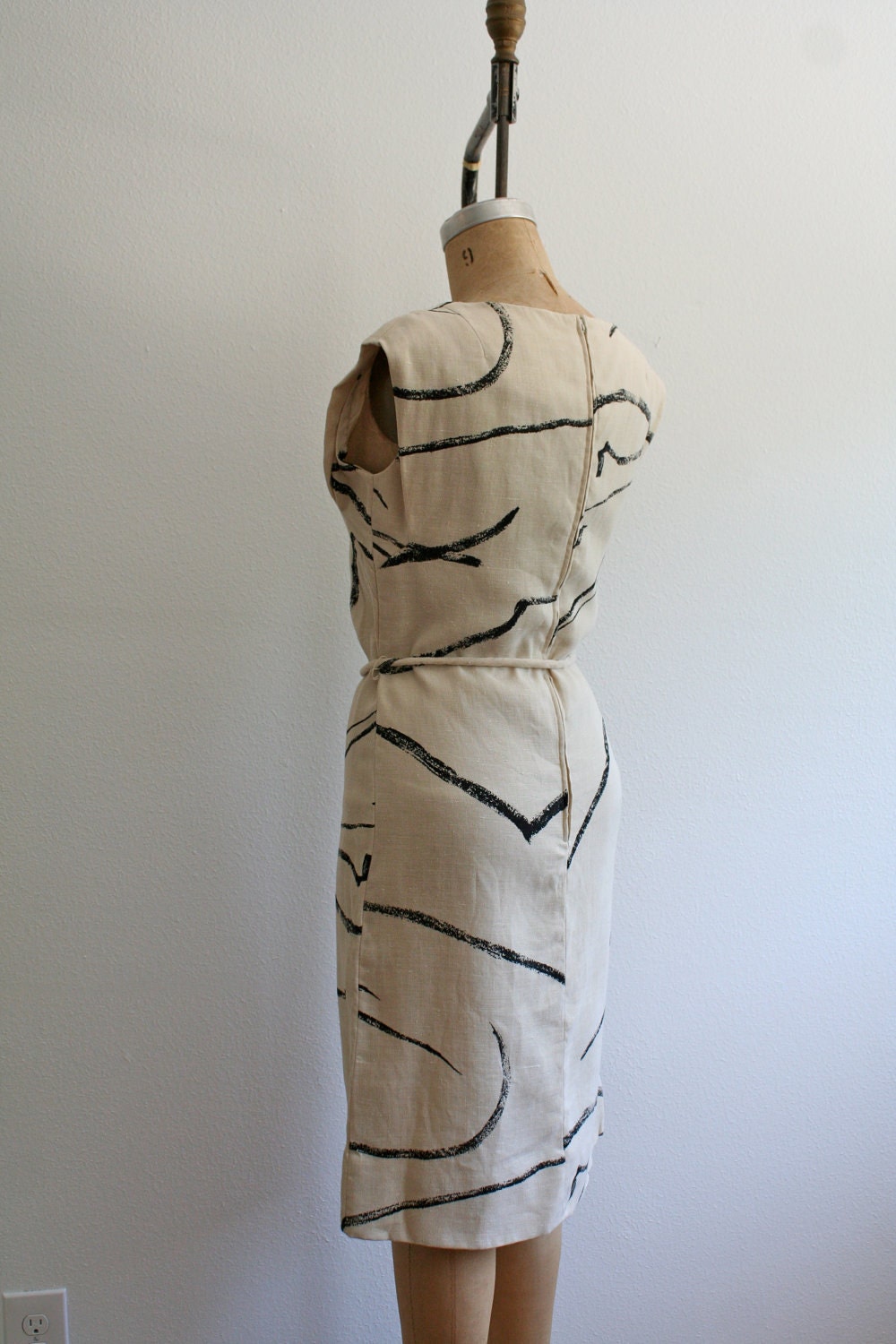 vintage Linen Brushstroke dress