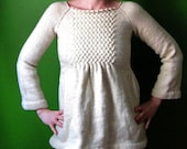 handknit smocked empire tunic sweater