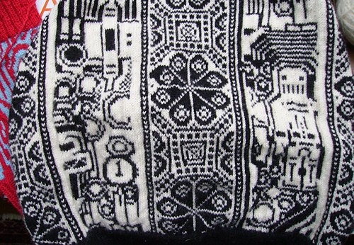 robot pixel mash-up  fair isle sweater