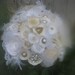 Meghan BRIDAL BUTTON Bouquet with rolled lace, buttons and feathers