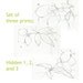 Set of three fine art giclee prints: Hidden series 1, 2, and 3 - minimal pencil line drawings of hellebore flowers on white paper