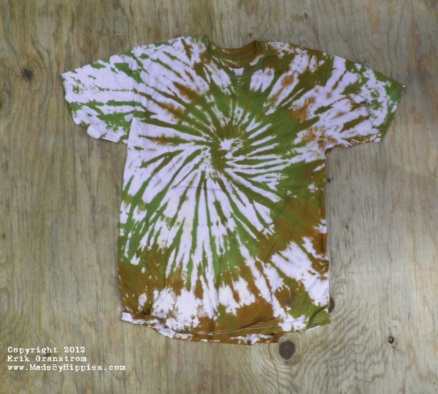 Camo Spiral Tie Dye T-Shirt (Hanes Size L) (One of a Kind) (On Sale)