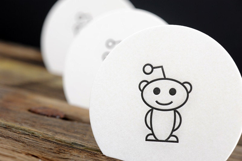 Reddit Alien Letterpressed Paper Coasters Set