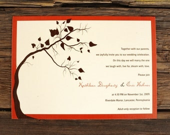 Framed Fall Tree - Wedding Invitation Set