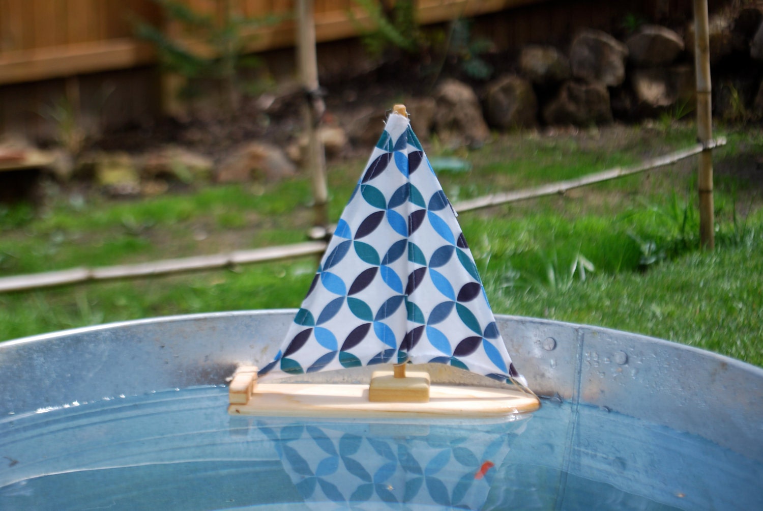 Organic Cotton Circles Wooden Sailboat Featured in Whole Living