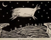 Linocut - Quiet Jump in the Night  (limited edition)