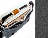 15" laptop messenger bag - Ultimate Stash - dark gray tweed