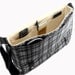 17" Laptop messenger bag with leather strap - gray tweed