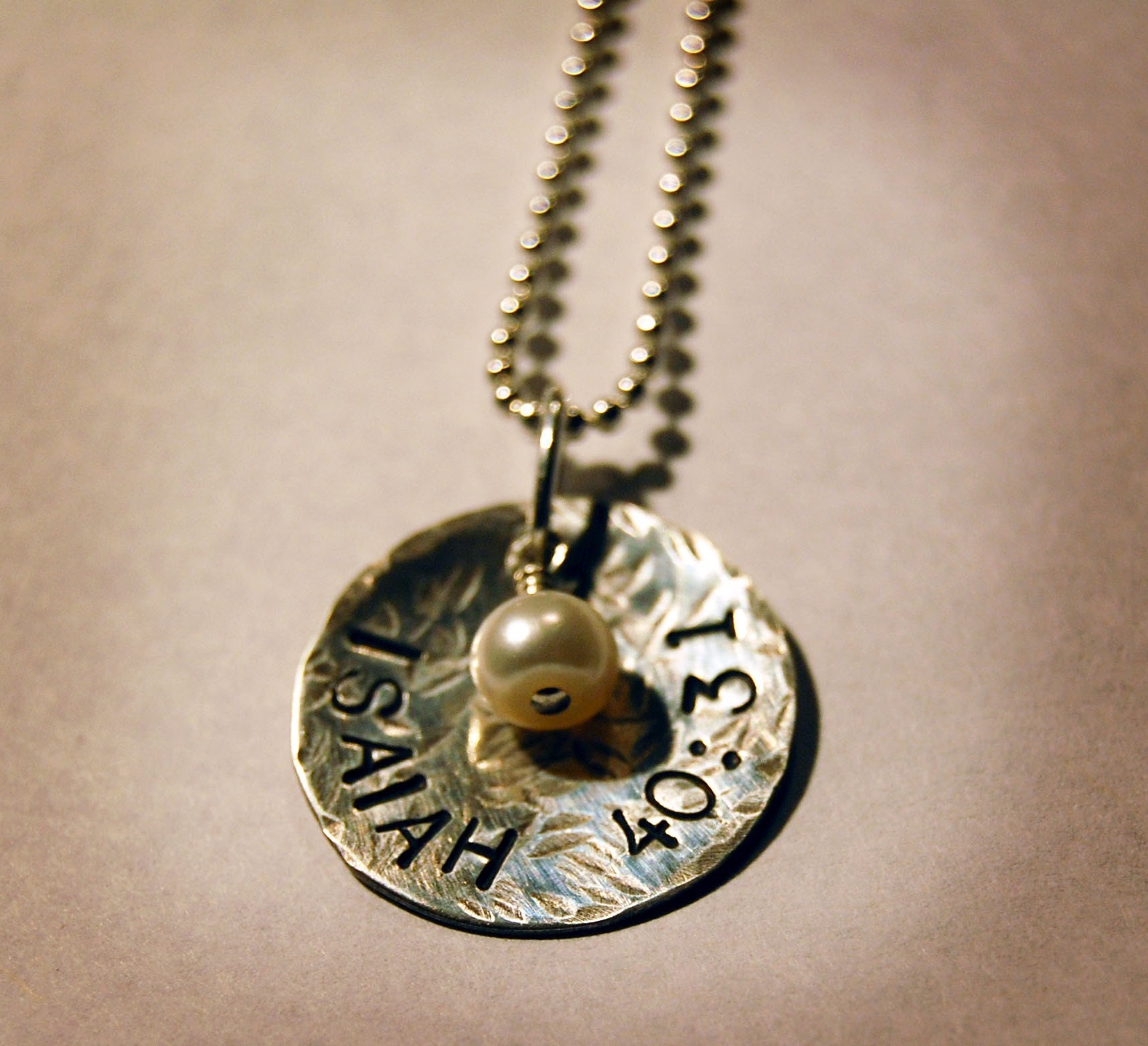 Hammered Life Verse Necklace