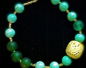 Carved wood bead necklace