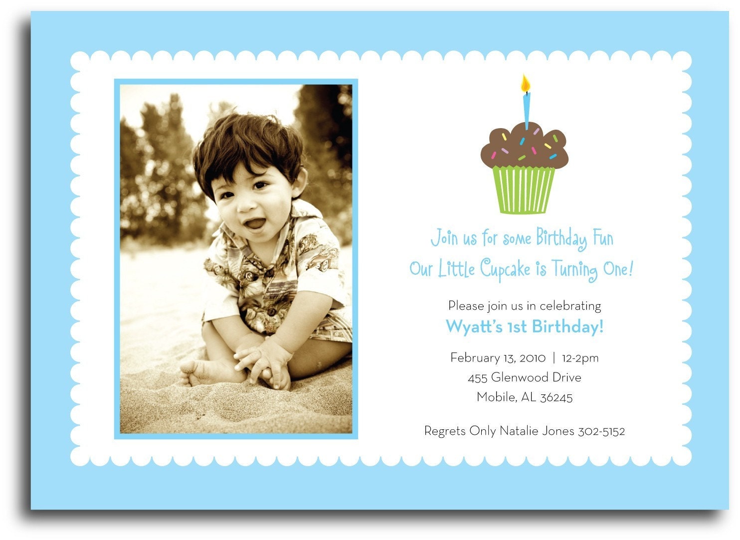 Cupcake Photo Birthday Invitation, Digital, You Print Il_170x135