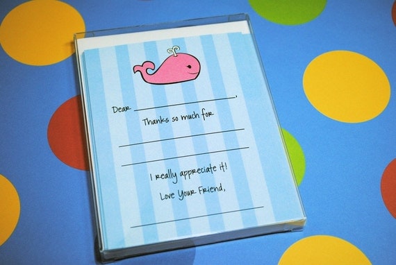 Everyday Fill-in-the-blank Thank You Cards-- Set of 8 Il_570xn