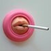 Rubber Lips, Framed Silicone Rubber Mouth, Wall Mounted Sculpture