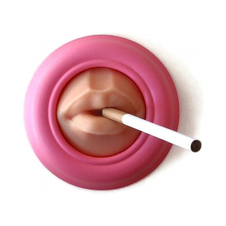 Rubber Lips, Framed Silicone Rubber Mouth, Wall Mounted Sculpture