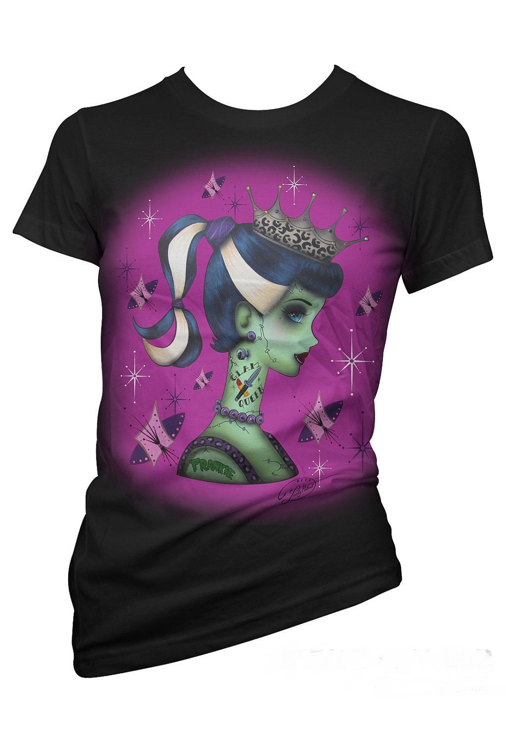 LARGE SIZE Zombie Prom Queen Womans Slim Fit T-Shirt
