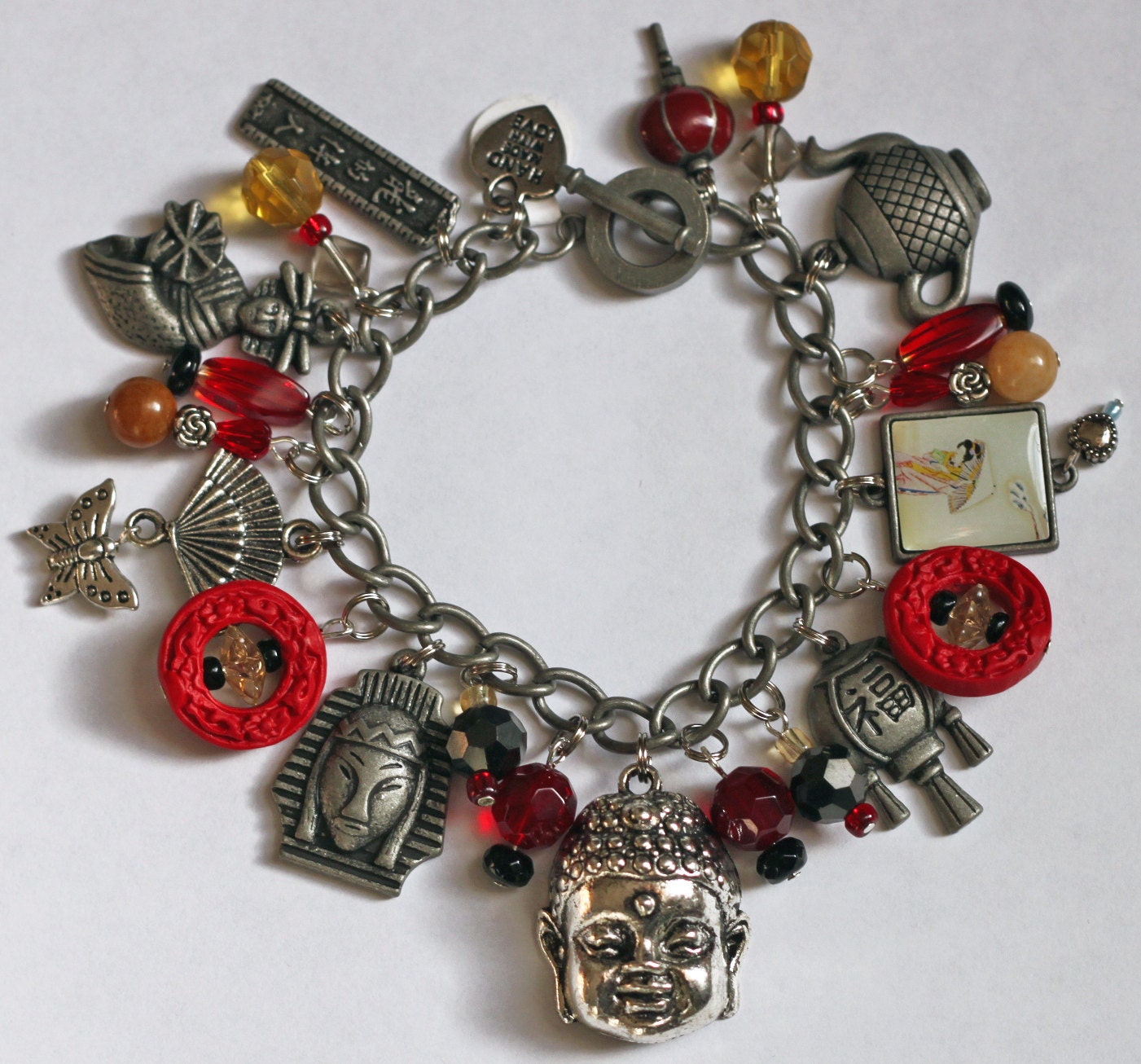 CLEARANCE SALE SAVE 5 Dollars...Asian, Chinese Theme Charm Bracelet