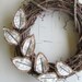 Fabric Leaf Wreath - Burlap Brown Linen Antique Handwriting Script Mother's Day Gift Idea