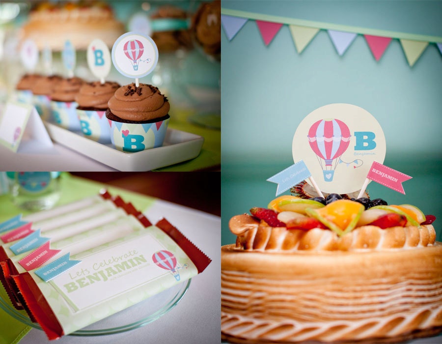 Custom Hot Air Balloon Up and Away Baby Shower DIY Party Package by MayDetails: Full Collection
