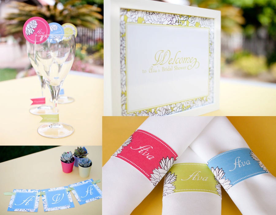 Custom Wild Succulents Bridal Shower Party Printables by MayDetails: Full Collection