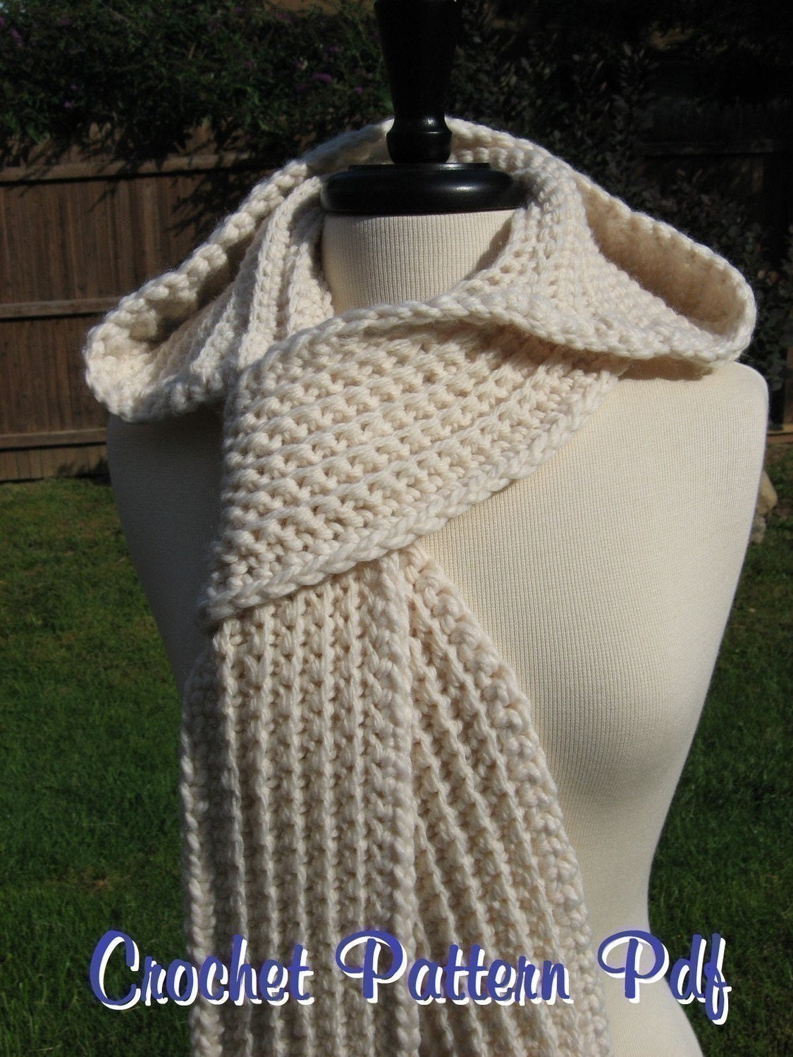 Nordic Hooded Scarf, Crochet Pattern Pdf, instant download available