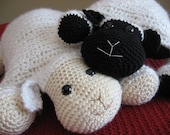 Crochet Lamb, Cute and Cuddley Crochet Critter Pillow, Crochet pattern pdf