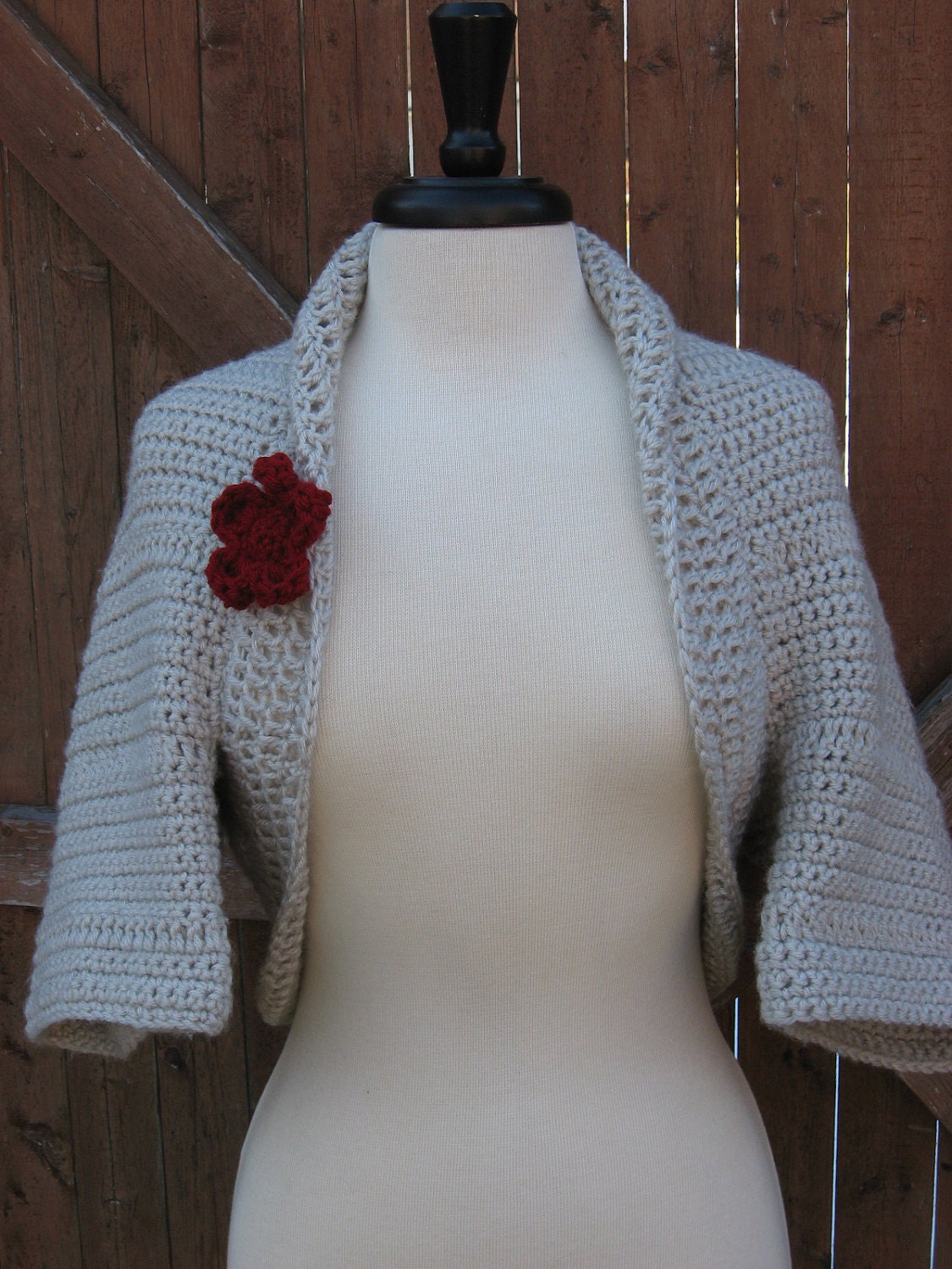 Simple to Make Elegant Shrug, Flower Blossom pattern included, Crochet Pattern  pdf