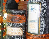 OOAk set of witches POISON JARS Gothic ghoulish Halloween fun