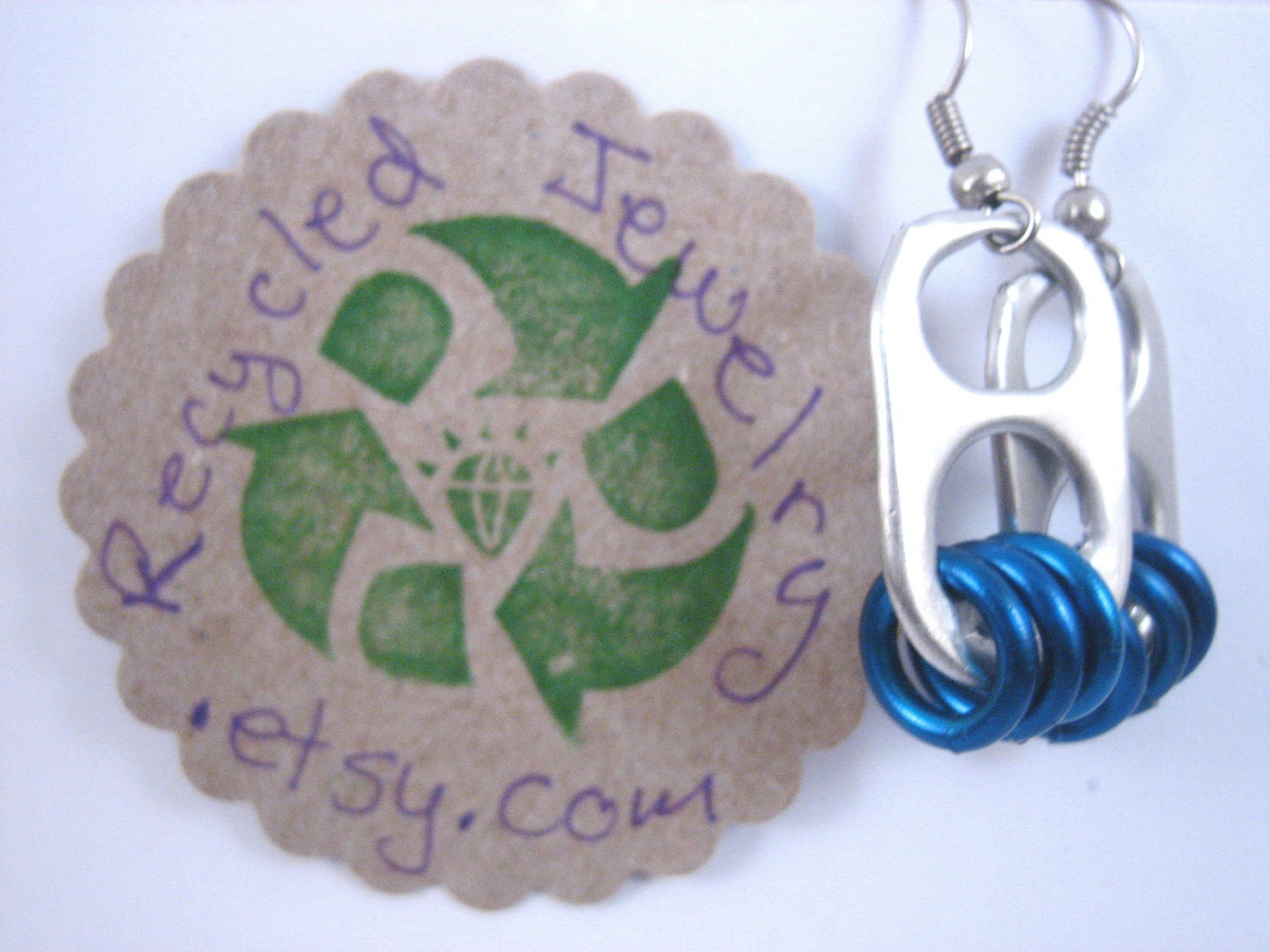 Teal Soda Pop Tab Earrings - Donation made to Ronald McDonald House