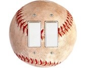 Baseball Ball Decora Double Rocker Switch Plate Cover