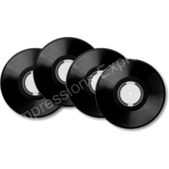 Vinyl Record Photo Coasters - Set of 4