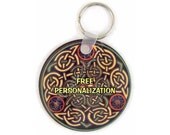Personalized Round Double Sided Celtic Knot Key Chain