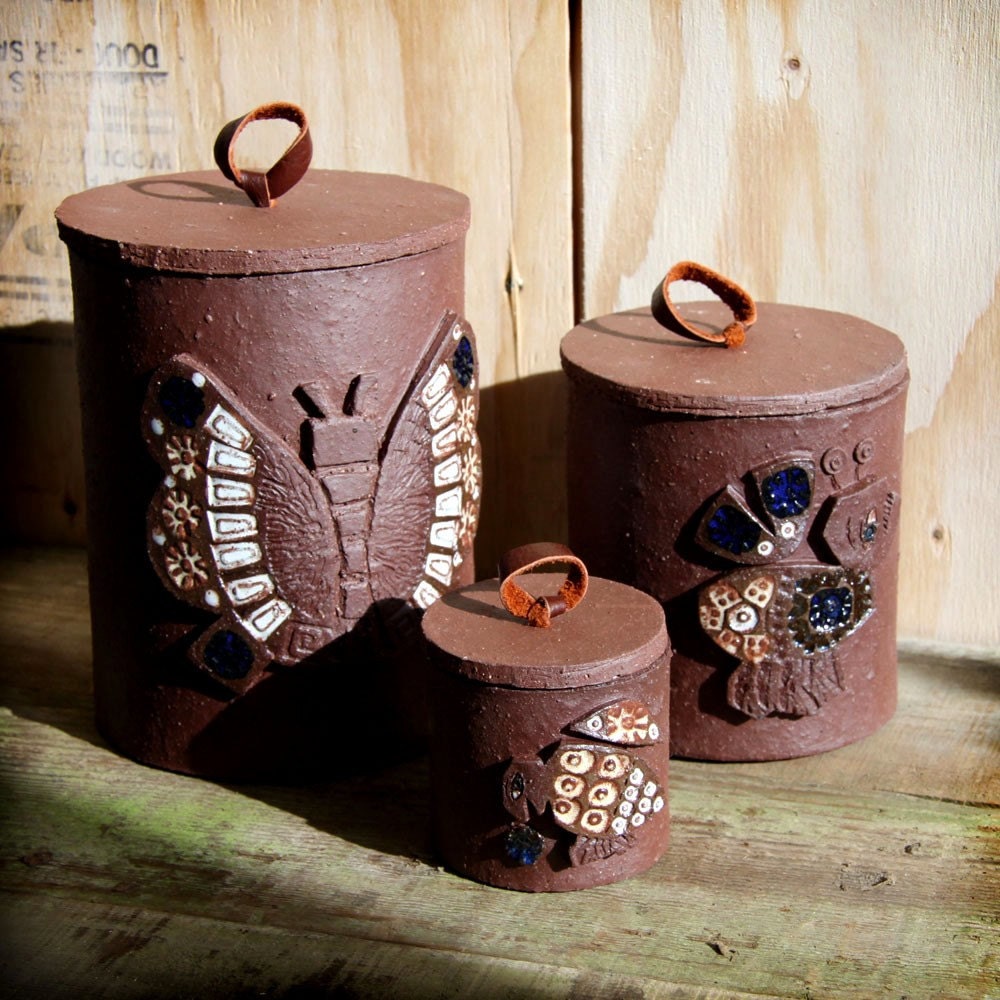 Entomologist's Ceramic Bug Canisters -  Set of Three