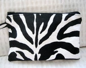 Black and White-  Zebra Wristlet Wallet