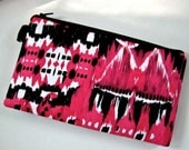 Pink Wallet Wristlet,  Ikat Trbal Purse, Womans Fashion