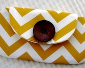 Yellow and White Chevron Clutch Bag,  Bridesmaids Gift , Womans Fashion